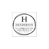 Cirkel Monogram rustiek retour adres Rubberstempel (Afrduk)