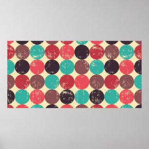 Cirkel naadloos patroon. Naadloos patroon. Mid cen Poster