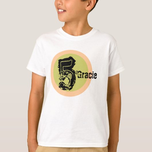 Cirkel Naam en leeftijd 5e Verjaardag Tshirt (Voorkant)