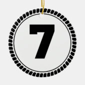 Cirkel nummer zeven keramisch ornament (Voorkant)