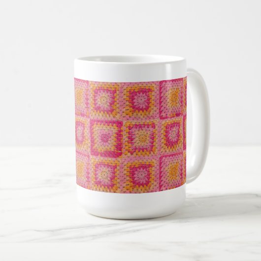 Cirkel op een Square Granny Square Mok (Voorkant rechts)