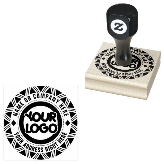 Cirkel op maat bedrijfslogo rubberstempel (Gestempeld)