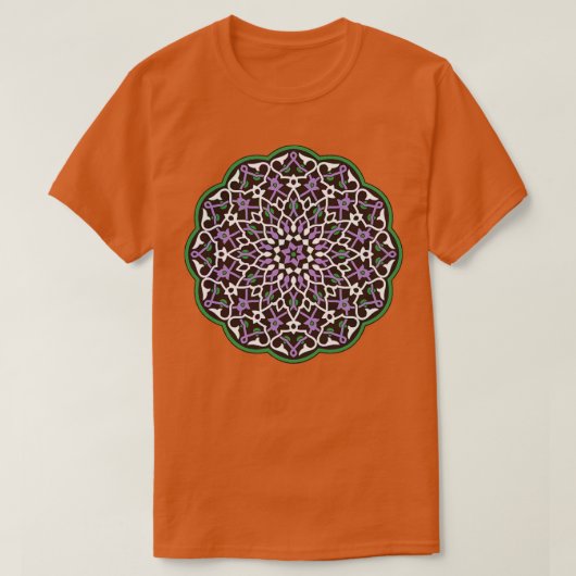 Cirkel Patroon Vector Kunst Groen Violet Wit T-shirt (Design voorkant)