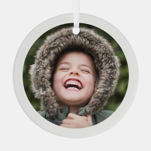 Cirkel Photo Keepomwille Glas Ornament (Achterkant)