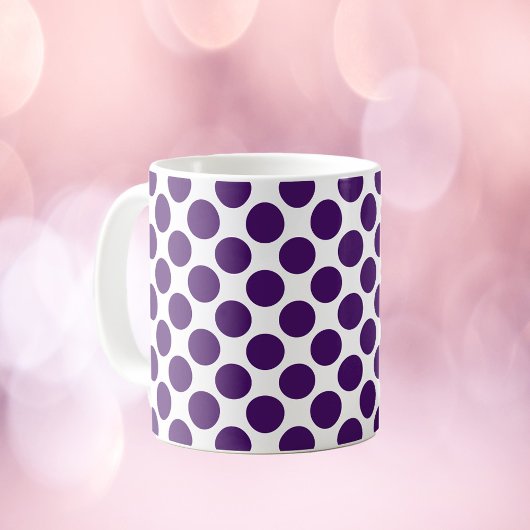 Cirkel Polka Dot Patroon Paarse Koffiemok