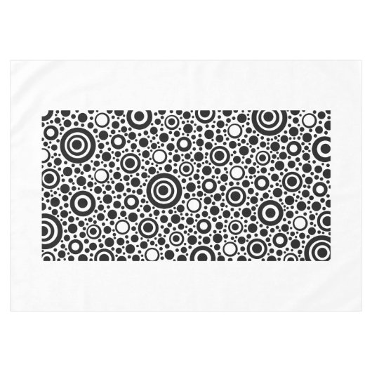 Cirkel poolpunten zwart + uw achtergrondkleur tafelkleed (Voorkant (Horizontaal))