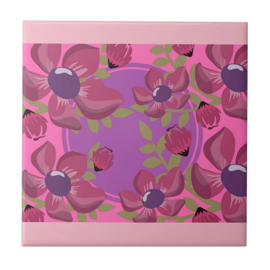 Cirkel punt Florah Tile Design Tegeltje (Voorkant)