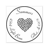 Cirkel retouradres Hond Kat Poot Hart Zelfinktende Stempel (Design)
