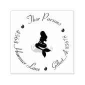 Cirkel retouradres Zeemeermin Liefhebber Custom Un Zelfinktende Stempel (Design)