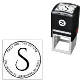 Cirkel Return Adres Monogram Zelfinkt Stempel (In situ)