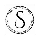 Cirkel Return Adres Monogram Zelfinkt Stempel (Design)
