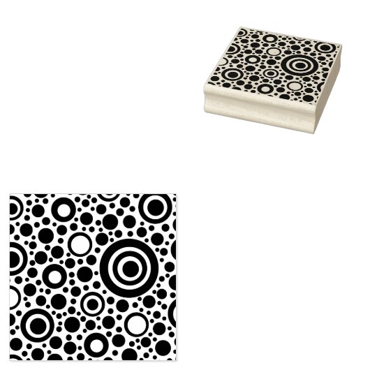 Cirkel / ringen - Stippen zwart + uw rug. en ideeë Rubberstempel (Gestempeld)