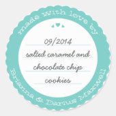 Cirkel rond cadeaulabel sticker Blauwgroen (Voorkant)