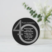 Cirkel Ronde Nummers 40e Verjaardagsfeestuitnodigi Kaart (Staand voorkant)