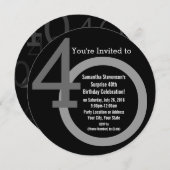 Cirkel Ronde Nummers 40e Verjaardagsfeestuitnodigi Kaart (Voorkant / Achterkant)