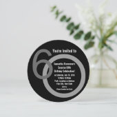 Cirkel Ronde Nummers 60e Verjaardagsfeestuitnodigi Kaart (Staand voorkant)