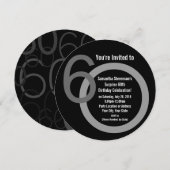 Cirkel Ronde Nummers 60e Verjaardagsfeestuitnodigi Kaart (Voorkant / Achterkant)