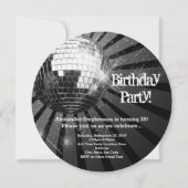 Cirkel ronde Silver Disco Ball Cool Birthday Party Kaart (Achterkant)