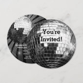 Cirkel ronde Silver Disco Ball Cool Birthday Party Kaart (Voorkant / Achterkant)