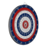 Cirkel Rood Wit Blauw Roer Stripes Dartbord (Voorkant Links)