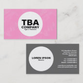 Cirkel - Roze penseelstructuur Visitekaartje (Voorkant / Achterkant)