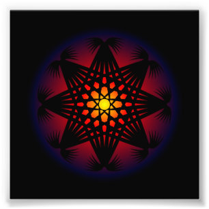 Cirkel Rune Grid Patroon Foto Afdruk