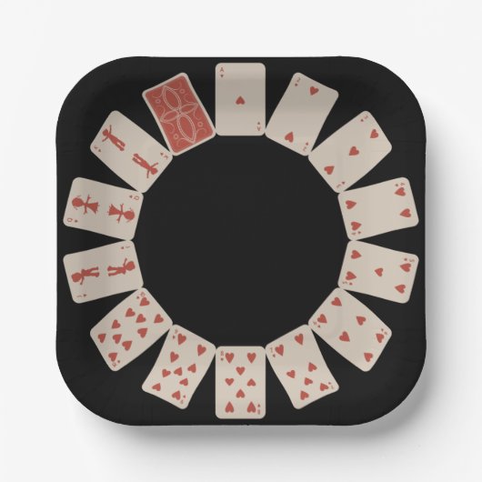 Cirkel speelkaarten papieren bordje (Voorkant)