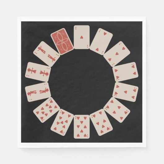 Cirkel speelkaarten servet (Voorkant)