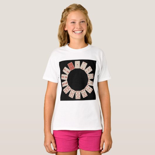 Cirkel speelkaarten t-shirt (Voorkant volledig)