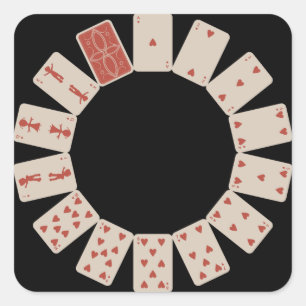 Cirkel speelkaarten vierkante sticker