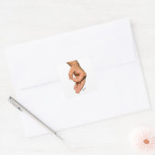 Cirkel Spel Hand Gotcha Vierkante Sticker (Envelop)