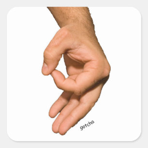 Cirkel Spel Hand Gotcha Vierkante Sticker