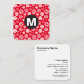 Cirkel Spot Monogram - Gear Pattern Vierkante Visitekaartje (Voorkant / Achterkant)