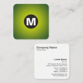 Cirkel Spot Monogram - Gradiënt - Geel tot Dk Grn Vierkante Visitekaartje (Voorkant / Achterkant)