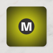 Cirkel Spot Monogram - Gradiënt - Geel tot Zwart Vierkante Visitekaartje (Voorkant)