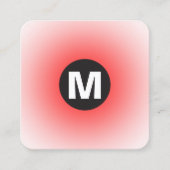 Cirkel Spot Monogram - Gradiënt - Rood op Wit Vierkante Visitekaartje (Voorkant)