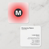 Cirkel Spot Monogram - Gradiënt - Rood op Wit Vierkante Visitekaartje (Voorkant / Achterkant)