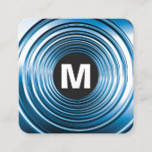 Cirkel Spot Monogram - Long Spring Blue Vierkante Visitekaartje (Voorkant)