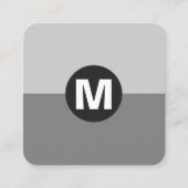 Cirkel Spot Monogram - Twee Toon Vierkante Visitekaartje (Voorkant)
