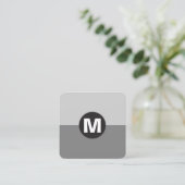 Cirkel Spot Monogram - Twee Toon Vierkante Visitekaartje (Staand voorkant)