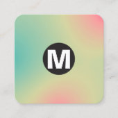 Cirkel Spot Monogram - Zachte Gradiënten Square Bu Vierkante Visitekaartje (Voorkant)