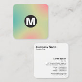 Cirkel Spot Monogram - Zachte Gradiënten Square Bu Vierkante Visitekaartje (Voorkant / Achterkant)