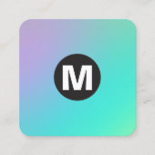 Cirkel Spot Monogram - Zachte Gradiënten Vierkante Visitekaartje (Voorkant)