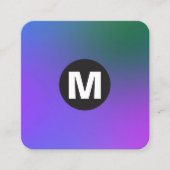 Cirkel Spot Monogram - Zachte Gradiënten Vierkante Visitekaartje (Voorkant)