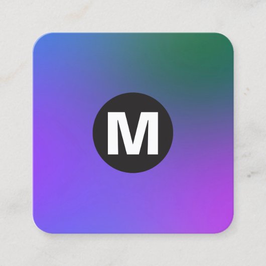 Cirkel Spot Monogram - Zachte Gradiënten Vierkante Visitekaartje (Voorkant)