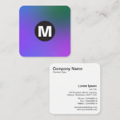 Cirkel Spot Monogram - Zachte Gradiënten Vierkante Visitekaartje (Voorkant / Achterkant)