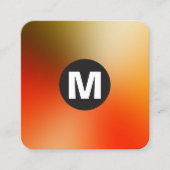 Cirkel Spot Monogram - Zachte Gradiënten Vierkante Visitekaartje (Voorkant)