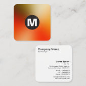 Cirkel Spot Monogram - Zachte Gradiënten Vierkante Visitekaartje (Voorkant / Achterkant)