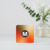 Cirkel Spot Monogram - Zachte Gradiënten Vierkante Visitekaartje (Staand voorkant)