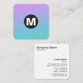 Cirkel Spot Monogram - Zachte Gradiënten Vierkante Visitekaartje (Voorkant / Achterkant)